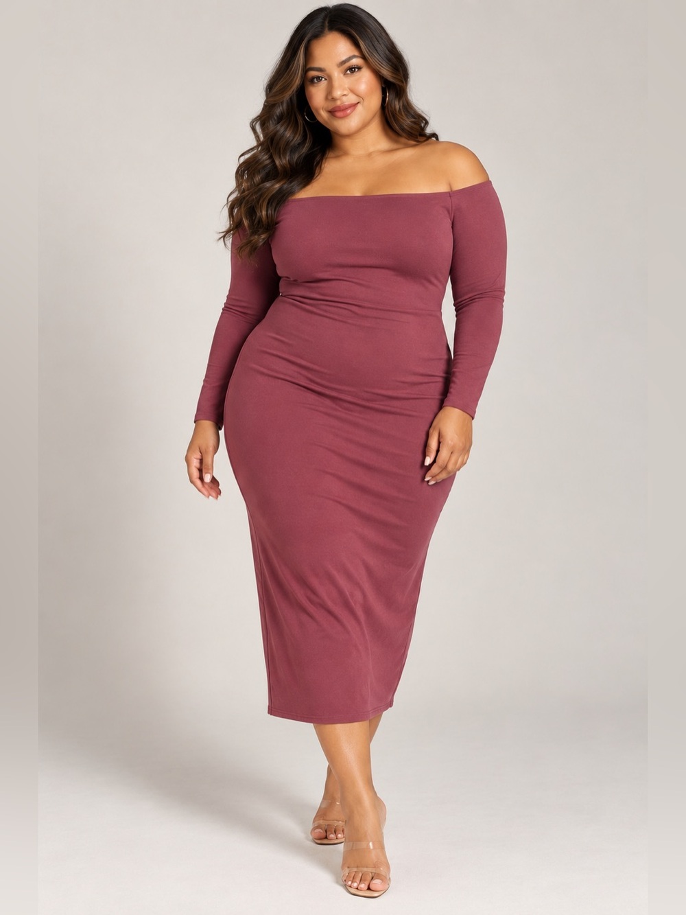 Urban Outfitters Mauve Off The Shoulder Midi Dress Size XXL